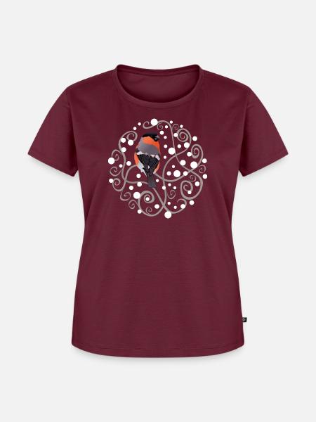 Verfilzte Hecke – Weihnachts-Ochselfink - Frauen Premium Bio T-Shirt - Burgunderrot