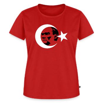 Kemal Atatürk Türkiye Osmanli Bozkurt Türkei - Frauen Premium Bio T-Shirt - Rot - Vorne - AI Model Female 172 dark (172cm)