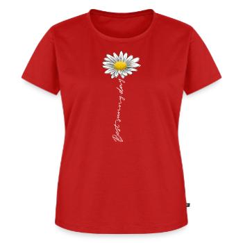 Sommerblume, bester sonniger Tag - Textilien, Geschenke - Frauen Premium Bio T-Shirt - Rot - Vorne - AI Model Female 172 dark (172cm)