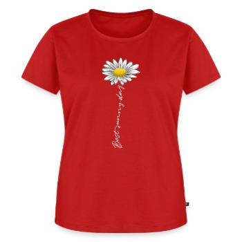 Sommerblume, bester sonniger Tag - Textilien, Geschenke - Frauen Premium Bio T-Shirt - Rot - Vorne - AI Model Female 172 dark (172cm)