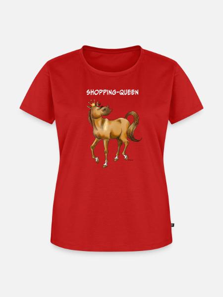 Shopping-Queen (Pferd) - Frauen Premium Bio T-Shirt - Rot