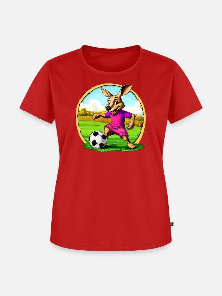 Fussball Kängurus - Frauen Premium Bio T-Shirt - Rot