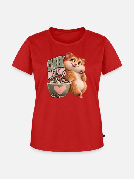 Cheek Investments | Flauschiger Hamster - Frauen Premium Bio T-Shirt - Rot