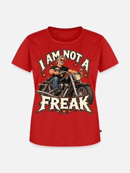 Ich bin kein Freak Motorrad - Frauen Premium Bio T-Shirt - Rot