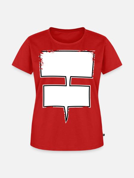 Doppel-Sprechblasen Comic-Style used look - Frauen Premium Bio T-Shirt - Rot