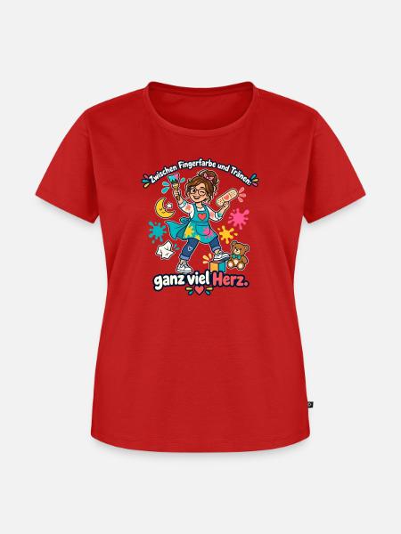 Erzieherin Geschenk Kita Abschied Danke - Frauen Premium Bio T-Shirt - Rot
