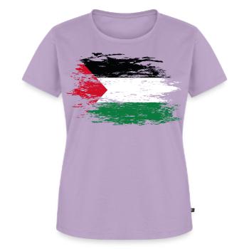 Palästina Flagge used - Frauen Premium Bio T-Shirt - Lavendel - Vorne - AI Model Female 172 dark (172cm)