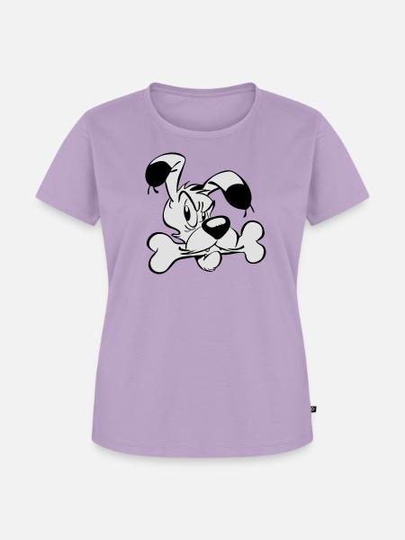 Asterix & Obelix - Idefix mit Knochen - Frauen Premium Bio T-Shirt - Lavendel