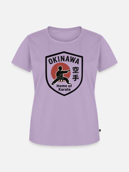 Okinawa- Home of Karate Shield Emblem - Frauen Premium Bio T-Shirt - Lavendel