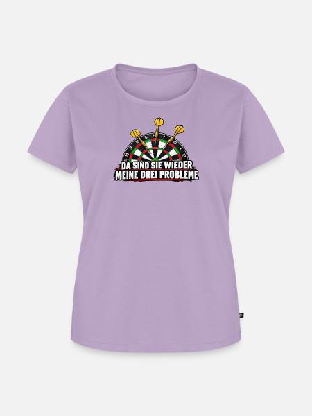 Dreiprobleme Dart Spruch - Frauen Premium Bio T-Shirt - Lavendel
