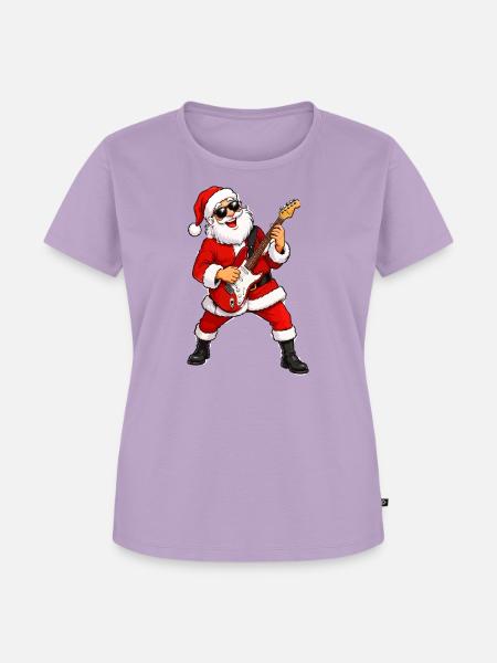 Weihnachts-Rocker Santa - Frauen Premium Bio T-Shirt - Lavendel