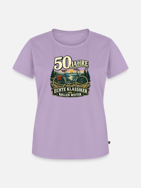 50 Jahre Echte Klassiker Fahrrad - Frauen Premium Bio T-Shirt - Lavendel