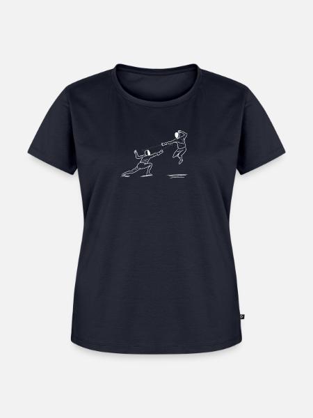 Fencing1 white - Frauen Premium Bio T-Shirt - Navy