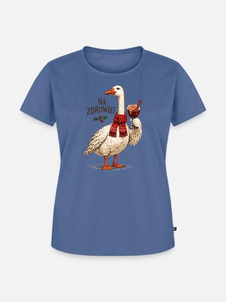 Na Zdrowie polnisches Weihnachtsgans-Design - Frauen Premium Bio T-Shirt - Taubenblau