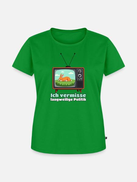 Ich vermisse langweilige Politik - Frauen Premium Bio T-Shirt - Grün