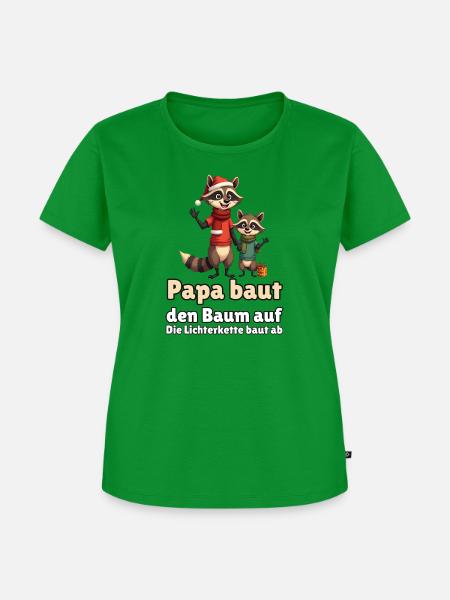 Waschbär-Papa zu Weihnachten - Frauen Premium Bio T-Shirt - Grün