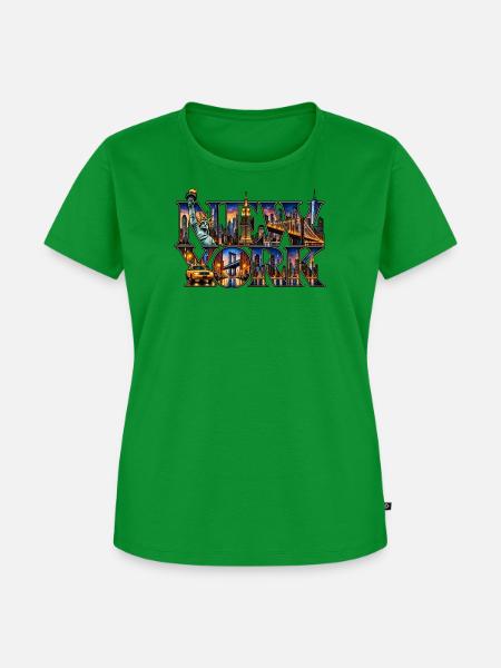 New York Skyline Collage - Frauen Premium Bio T-Shirt - Grün