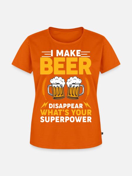 Bier verschwinden – Welche Superkraft? - Frauen Premium Bio T-Shirt - Orange 