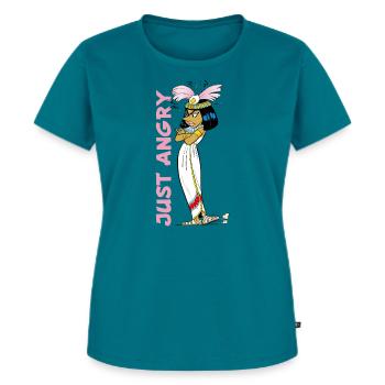 Asterix & Obelix - Kleopatra Just Angry - Frauen Premium Bio T-Shirt - Petrol - Vorne - AI Model Female 172 dark (172cm)