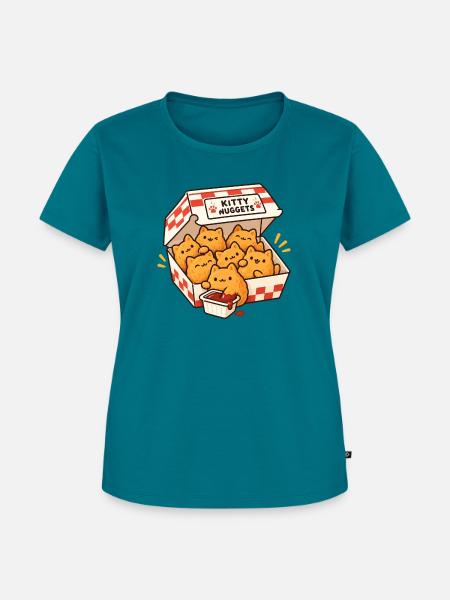 Kitty Nuggets Box - Frauen Premium Bio T-Shirt - Petrol
