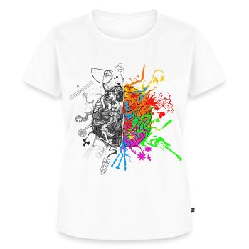 Gehirnhälften - Logik und Kreativität - Frauen Premium Bio T-Shirt - Weiß - Vorne - AI Model Female 172 dark (172cm)