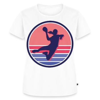 Handball Mädchen Handballerin Handballspielerin - Frauen Premium Bio T-Shirt - Weiß - Vorne - AI Model Female 172 dark (172cm)