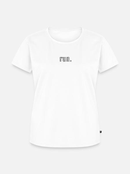 Run Minimal Typografie - Frauen Premium Bio T-Shirt - Weiß