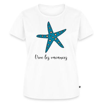 ES LEBE DER URLAUB. URLAUB. FROHER URLAUB - Frauen Premium Bio T-Shirt - Weiß - Vorne - AI Model Female 172 dark (172cm)
