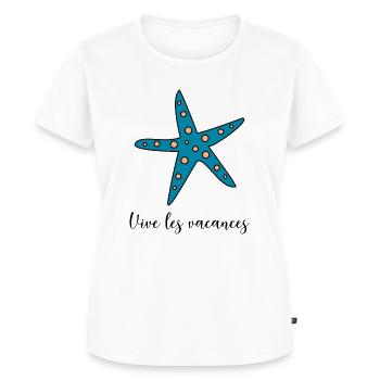 ES LEBE DER URLAUB. URLAUB. FROHER URLAUB - Frauen Premium Bio T-Shirt - Weiß - Vorne - AI Model Female 172 dark (172cm)