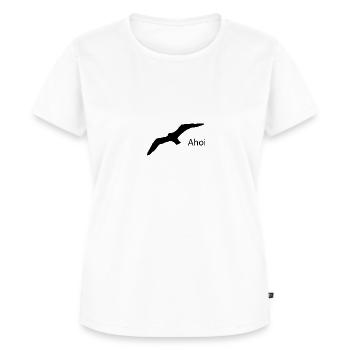 Möwe Ahoi – Maritimes Nordsee Küsten Motiv - Frauen Premium Bio T-Shirt - Weiß - Vorne - AI Model Female 172 dark (172cm)