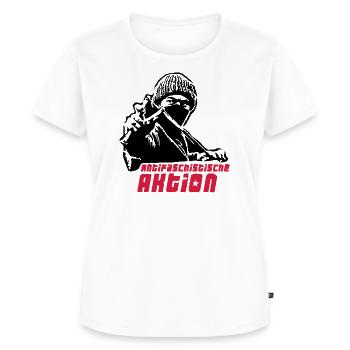 Antifa - Aktion - Frauen Premium Bio T-Shirt - Weiß - Vorne - AI Model Female 172 dark (172cm)