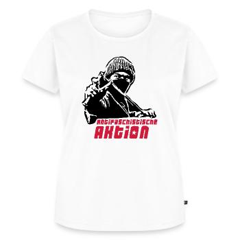 Antifa - Aktion - Frauen Premium Bio T-Shirt - Weiß - Vorne - AI Model Female 172 dark (172cm)