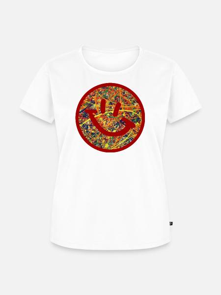 Abstrakter Smiley - Frauen Premium Bio T-Shirt - Weiß