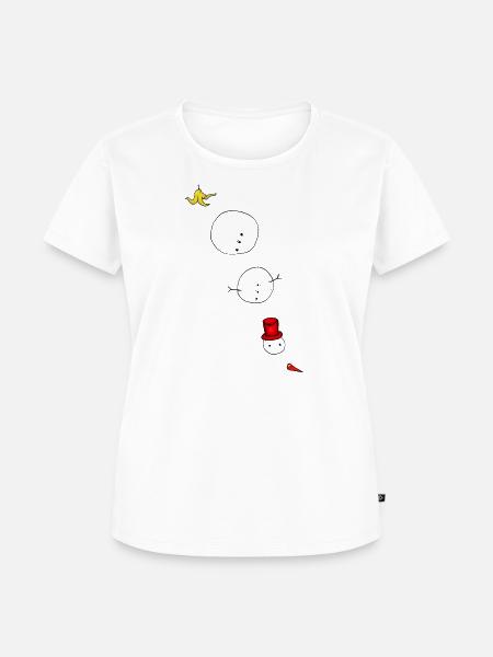 Schneemann ausgerutscht - Frauen Premium Bio T-Shirt - Weiß