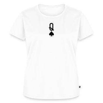 Poker Spielkarte - Pik Dame - Frauen Premium Bio T-Shirt - Weiß - Vorne - AI Model Female 172 dark (172cm)