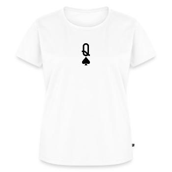 Poker Spielkarte - Pik Dame - Frauen Premium Bio T-Shirt - Weiß - Vorne - AI Model Female 172 dark (172cm)