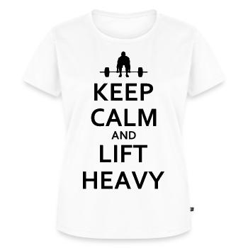 Keep calm and lift heavy - Frauen Premium Bio T-Shirt - Weiß - Vorne - AI Model Female 172 dark (172cm)