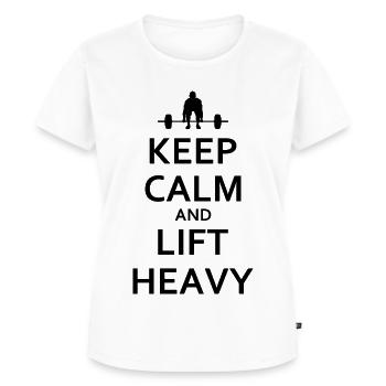 Keep calm and lift heavy - Frauen Premium Bio T-Shirt - Weiß - Vorne - AI Model Female 172 dark (172cm)