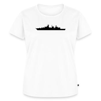 Fregatte Brandenburg Klasse (Black) - Frauen Premium Bio T-Shirt - Weiß - Vorne - AI Model Female 172 dark (172cm)