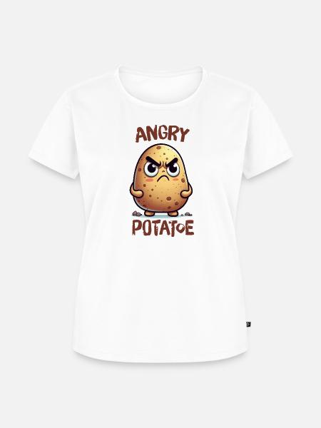 Angry Potatoe - Frauen Premium Bio T-Shirt - Weiß