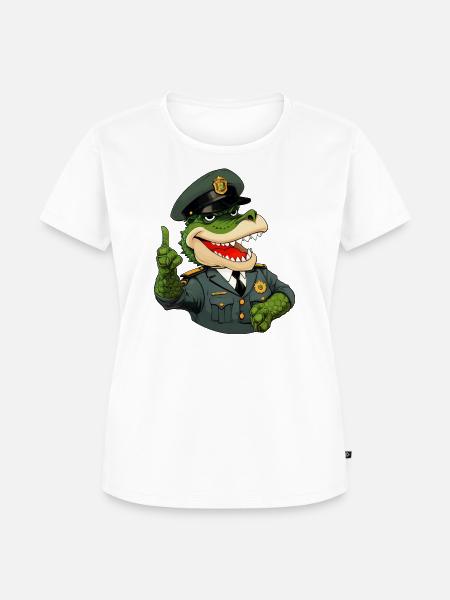 Krokodil Polizist - Frauen Premium Bio T-Shirt - Weiß