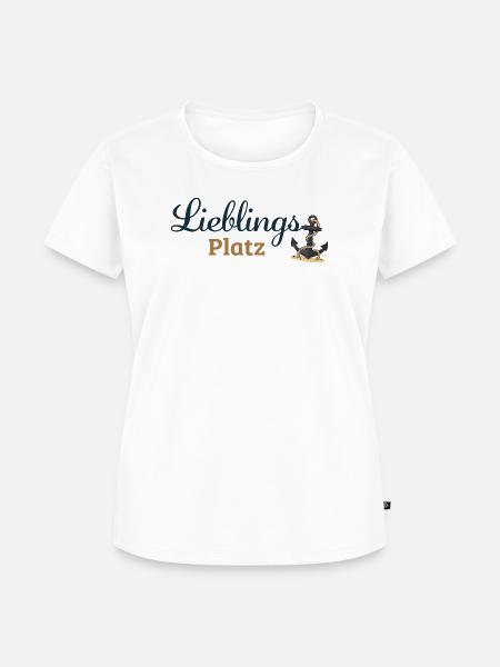 Lieblingsplatz – Maritimes Ankerdesign - Frauen Premium Bio T-Shirt - Weiß