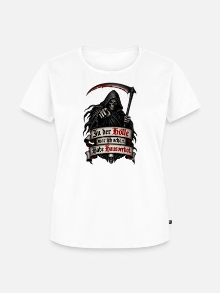 Sensenmann mit Höllen Hausverbot - Frauen Premium Bio T-Shirt - Weiß