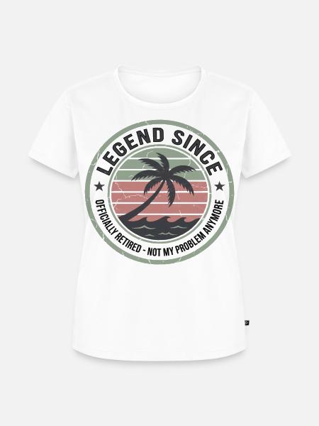 Retro Palmeninsel Sunset - Frauen Premium Bio T-Shirt - Weiß