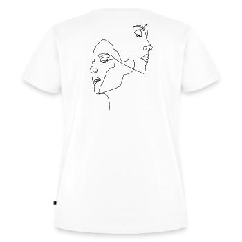 ONE LINE - Frauen Gesichter - Frauen Premium Bio T-Shirt - Weiß - Hinten - AI Model Female 172 dark (172cm)
