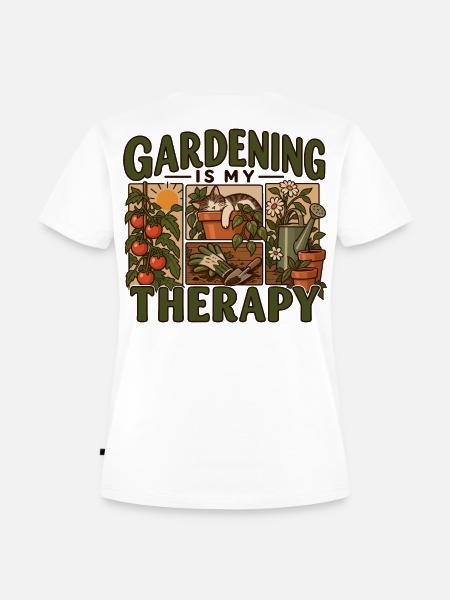 Gardening Is My Therapy - Frauen Premium Bio T-Shirt - Weiß