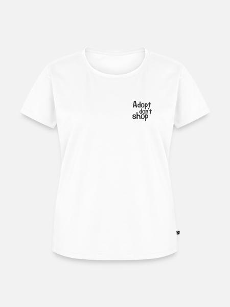 Adopt don't shop bestickt - Frauen Premium Bio T-Shirt - Weiß