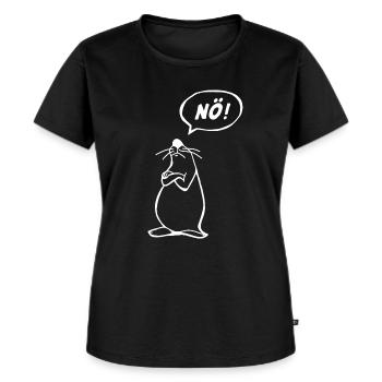 NÖ Maus - Frauen Premium Bio T-Shirt - Schwarz - Vorne - Selfina (174cm)