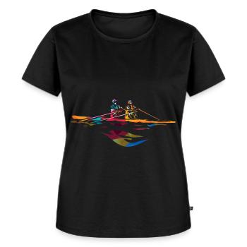 Wuchtige Rudermannschaft Regattasieg - Frauen Premium Bio T-Shirt - Schwarz - Vorne - Selfina (174cm)