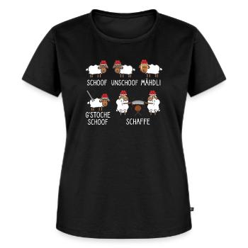 Schaf Unschaf Schwarzwald - Frauen Premium Bio T-Shirt - Schwarz - Vorne - Selfina (174cm)
